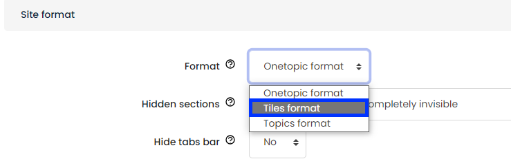 Moodle - Site Format - Tiles Format